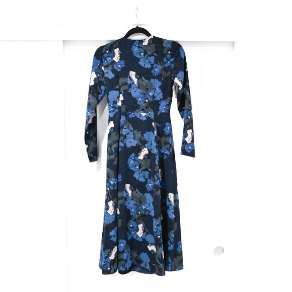 Wilfred Aritizia Aubagne Print Tie Front Midi Dress Size 0 NWT - Picture 8 of 12